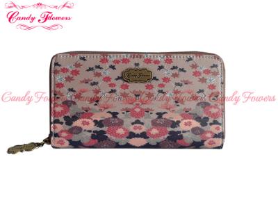 China Colorful Floral Big Ladies Card Wallet Special Lovely Digital Pattern with Zipper for sale