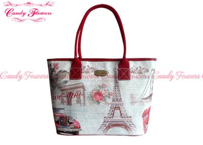 China Beautiful Double Holder Digital Printed Bags Modern Old Car and Tower Pattern for sale