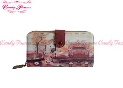 China Elegant Digital Pattern Ladies Card Wallet Fashion Convenient Autumn Oil Printing for sale