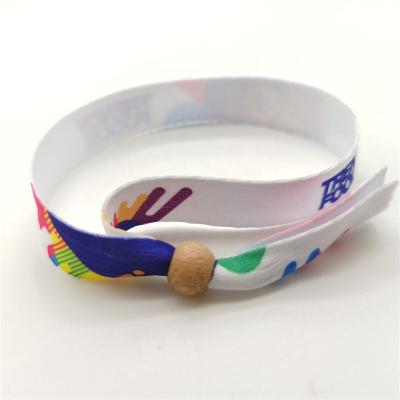 China High Quality Europe Plastic Wristband Clasp Festival For Birthdays Custom Polyester Woven Fabric Wristbands for sale