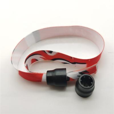 China One Way Lock with Teeth Inside Plastic Sliding Lock for Woven Ribbon Christmas Wristband for sale