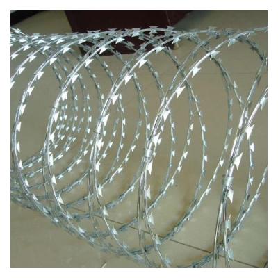 China Protective construction Stainless Steel Razor Wire Prices Concertina Razor Blade Barbed Wire Galvanized Razor Barbed Wire for sale