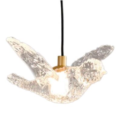 China Modern Large Glass Wild Bird Pendant Light For High Ceilings Decorative Bird Chandelier For Hotel Villa for sale