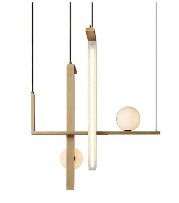 China Modern Gold Lamps Luxury Hanging Fixture Suspended Linear Iron Led Ceiling Decor Modern Home Chandeliers Pendant Light for sale