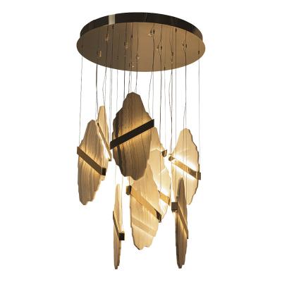 China Custom Modern Fixture Indoor Hotel Villa Modern Led Decoration Gold Pendant Light for sale