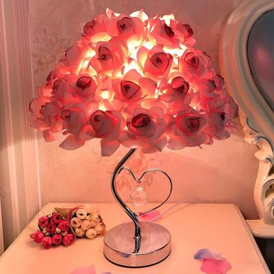 China Modern Romantic Style Rose Table Lamp For Bedroom Decoration Lighting for sale