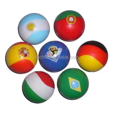 China Soft Toy High Quality PU Stress Toys With Flag Anti Stress Ball For European Cup Gifts for sale