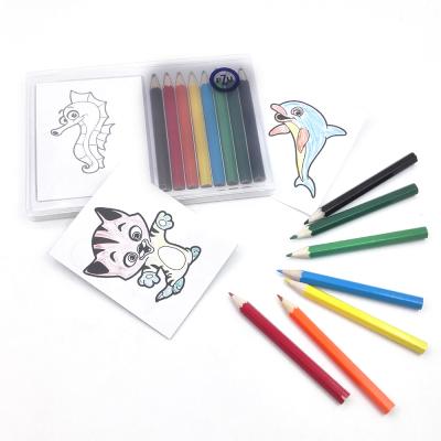 China Convenient Mini Color Pencil Stationery Set and Coloring Set with Plastic Box Playtime Coloring Set with Pencil and Coloring Drawing Book for sale