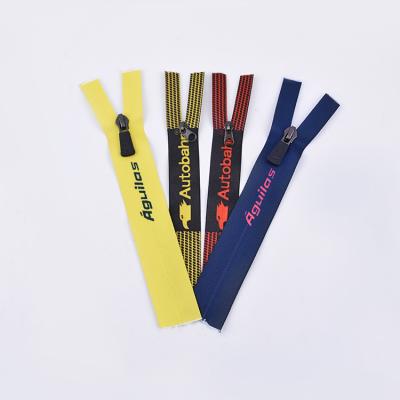 China Fashion Metal Letter Waterproof Multicolor Printing Double Side Invisible Zipper for sale