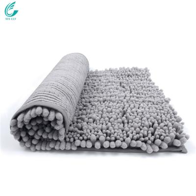 China Chenille Bath Cover Mat Non Slip Mats , Sustainable Luxury Soft And Absorbent Mats For Bathroom for sale