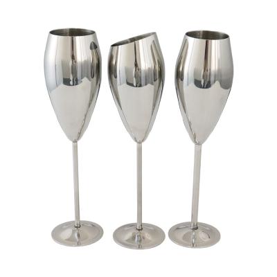 China Factory Outlet 304 Viable Stainless Steel Tulip Wine Glass Wine Glass Simple Modern Champagne Glass Bar Tools for sale