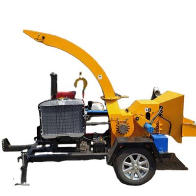 China High efficiency low cost mobile wood chipper diesel engine low fuel cost chipping equipment drum wood chipper for sale