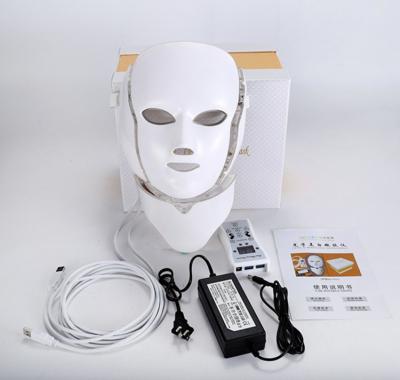 China Portable Skin Rejuvenation PDT Light Therapy Mask Maker 7 Color LED Neck Protective Mask Photon LED Beauty Equipment for sale