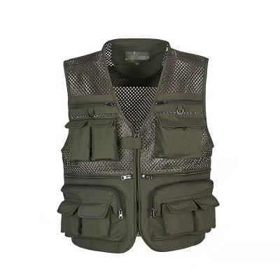 China Anti-wrinkle Men's Summer Casual Work Photographer Outdoor Fishing Journalist Vest for sale