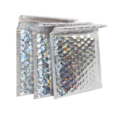 China Best Selling Cosmetic Courier Holographic Bubble Bag For Cosmetic Apparel Packing Express Bubble Bag for sale