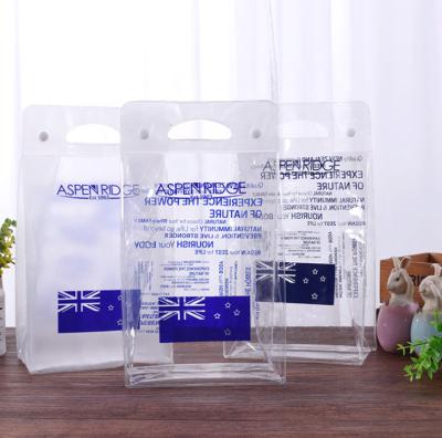 China Recyclable Clear Transparent PVC Snap Button Customized Cosmetic Packaging Bag for sale