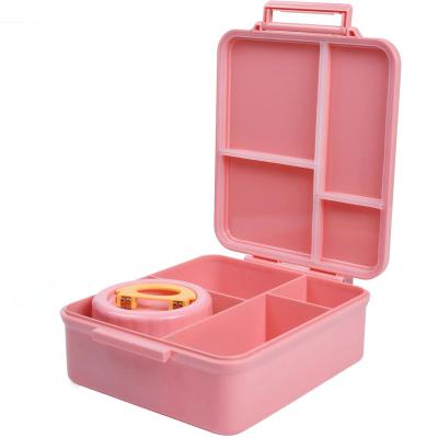 China PORTABLE Factory Wholesale Plastic Lunch Box Custom Logo Color for Kids BPA Free Lunch Jar for School for sale