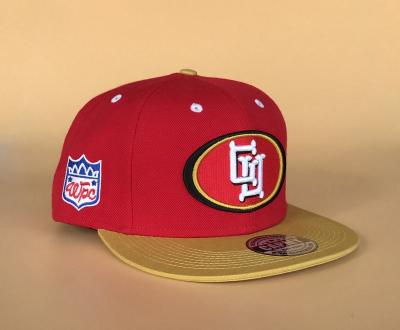 China Red-Brown Embroidery Logo Snapback Hats, Women Fitness Basketball Accessories Two Fashion JOINT City Brim 6 Panel 3d Snapback Hats for sale