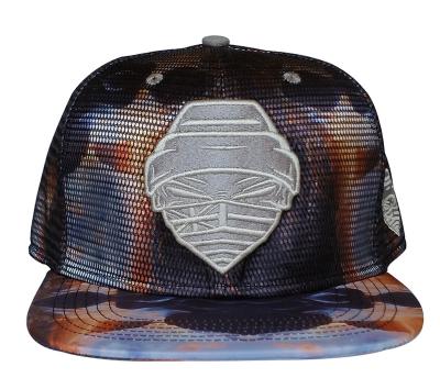 China COMMON Custom Hip Hop Mesh Men Bill Printing Mesh Snapback Hat Manufacturer, 6 Panel Square Sublimation Printed Snapback Brim Caps Hats for sale