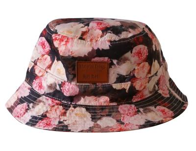 China Wholesale Leather Striped Custom Floral Custom Plain Women Bucket Hat Mens Gorras Hat Polyester Sublimation Reversible Embroidery White Tie Dye for sale