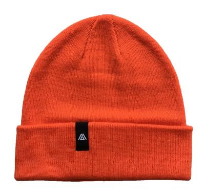 China JOINT High Quality Bright Orange Wholesale Black Label Knitting Beanie Hat Cap,Wholesale Custom Beanie Hats Warm Hat for sale