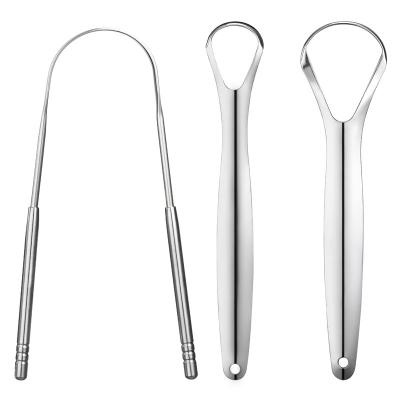 China Eco-friendly Professional Reduce Bad Breath Metal Tongue Scrapers for Adults for sale