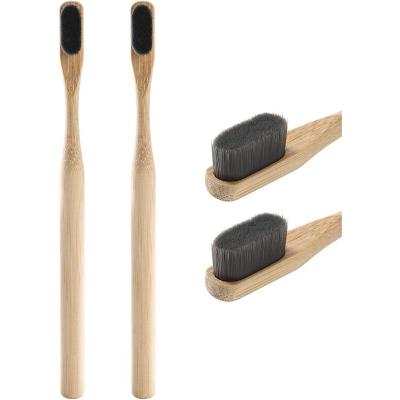 China Disposable Biodegradable Wooden Bamboo Toothbrush BPA-free Soft Bristles Nano Bamboo Tooth Brushes for sale