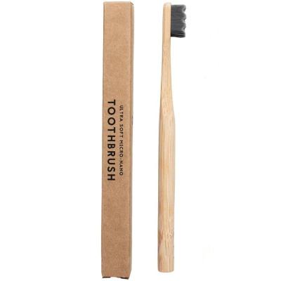 China Disposable Free Sample Custom Wholesale Biodegradable Eco Friendly Black Soft Bamboo Tooth Brush Charcoal Bambo Bambu Bamboo Toothbrush for sale