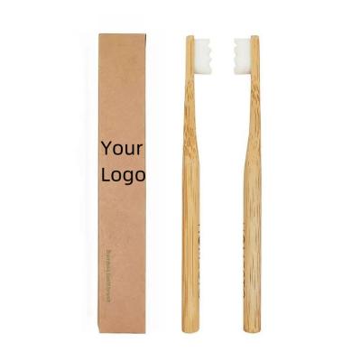 China Disposable High Quality Supply Natural Bamboo ToothBrush LOGO Organic Charcoal Small Bamboo Toothbrush Products for sale