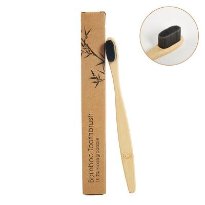 China Disposable Healthy Eco-friendly Organic Wood Natural Wholesale Biodegradable Flat Handle Bamboo Toothbrush for sale