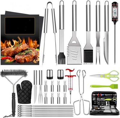 China Easily Cleaned 34pcs Stainless Steel BBQ Tool Kit Professional Garden BBQ Grilling Tool Kit for sale