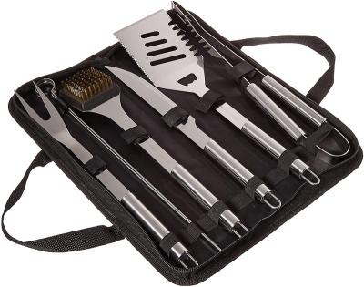 China Outdoor Portable 7pcs BBQ Grill Easily Cleaned With Oxford Cloth Bag BBQ Grill Tool Kit for sale