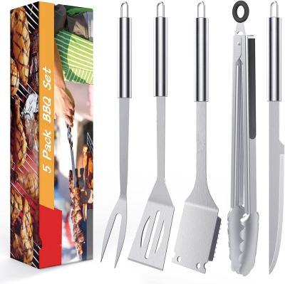 China Easily Cleaned 5 PCS Grill Accessories FULL GRILL SET, Stainless Steel BBQ Grill Tools for sale