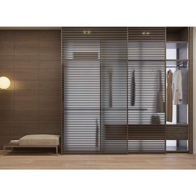 China Modern Design Adjustable Single Bedroom Sliding Door Wardrobe Glass Cabinet (The Other) for sale