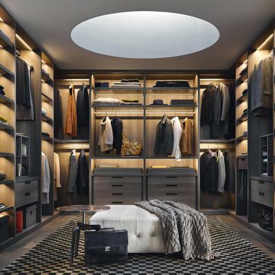 China (Other)Adjustable High End Luxury Wooden Customized Walk In Wardrobe Closet Design Without Doors for sale