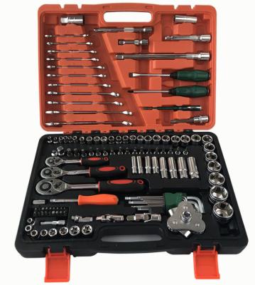 China Tool Kit 121 Pieces Multi-Functional Tool Kit Hardware Tool Set Household Tool Kit Car Motorcycle Repair Plastic Ratchet Set Socket Plastic Case for sale