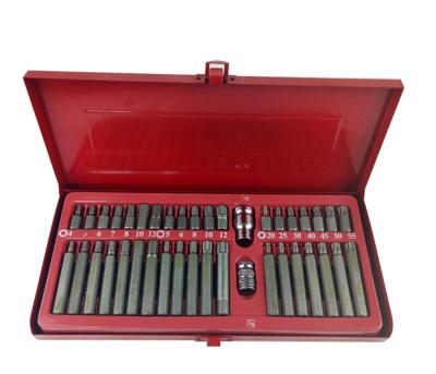 China Wholesale High Quality 40 Flute Screwdriver Bit Torx Set Steel Allen Wrench Auto Repair Tool Bit S2 Star Batch Set for sale