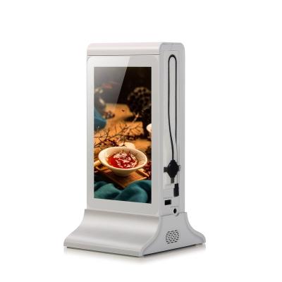 China Indoor Wifi Digital Signage Table Tent Advertising Menu Display Charging Station 7 Inch LCD Table Advertising Player for sale