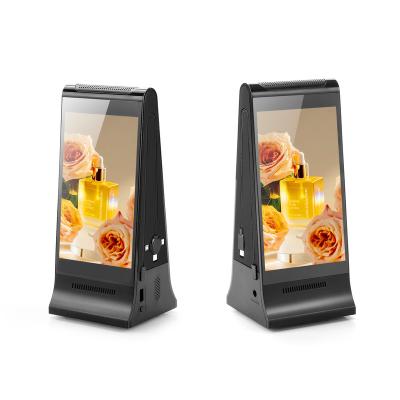 China Innovative Dual Public Places Restaurant/Cafe/Hotel/Salon FYD-868SD 7 Inch Touch Screen Restaurant Display Digital Menu Table Advertising Player Phone Top Fill for sale