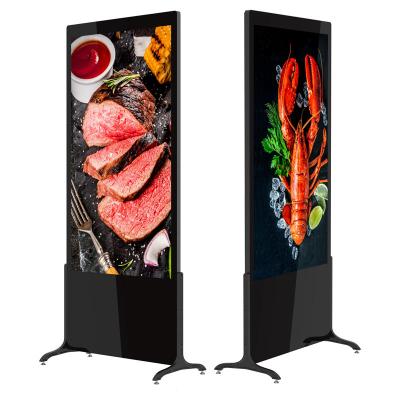 China New Ultra Slim Indoor Floor Stand Remote Digital Signage Kiosk Advertising Media Player 43