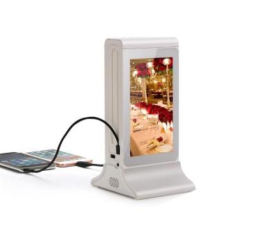 China WIFI 7 Inch IPS LCD Display Video Player Screen Products New Electronic Restaurant Cafe Clubs Display Player Power Bank Table Phone Charger Charging Station The advertisement for sale