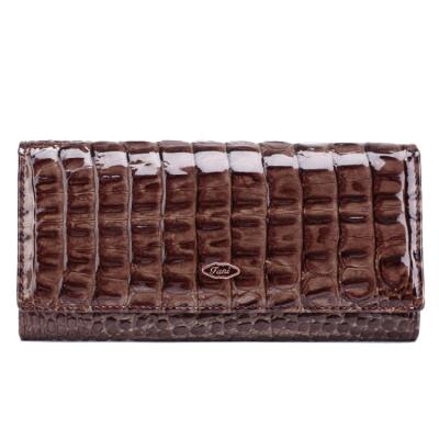 China Luxury Anti-theft RFID Blocking Lady Genuine Leather Trifold Long Crocodile Purse ID Women Wallet for sale