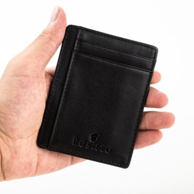 China Amazon Hot Selling Wholesale Fashion Soft Leather Front Pocket Credit Card Minimalist Slim Wallet for sale