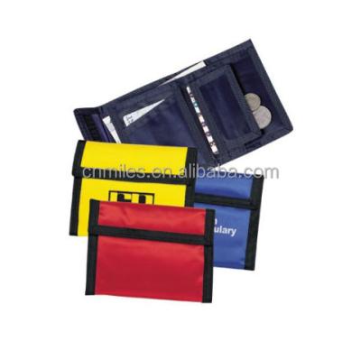 China Pocket Waterproof Promotional Triple Binding Polyester Nylon Coin Wallet for sale