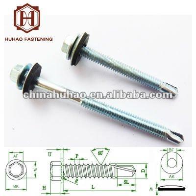 China Self Drilling Screw Roofing Of Metal Profile (Max 3 Mm) With Rubber Plug for sale