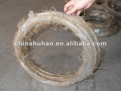 China Binding Wire Galvanized Iron Wire Wrapping Inner Plastic And Outer Hessian for sale