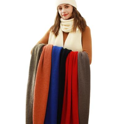 China Polyester Midi Length Solid Color Comfy Blanket Scarf For Ladies for sale