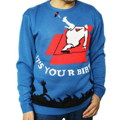 China Breathable Men Ugly Christmas Knitted Pullover Jacquard Oversized Sweater for sale