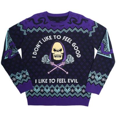 China Breathable Jacquard Ugly Christmas Masculine Color Mosaic Slim Knit Sweater for sale