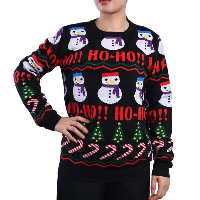 China Anti-wrinkle New Year Snowman Sweater Couple Ugly Christmas Sweater for sale